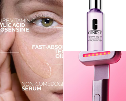 Cosmetics for problematic skin cover photo collage