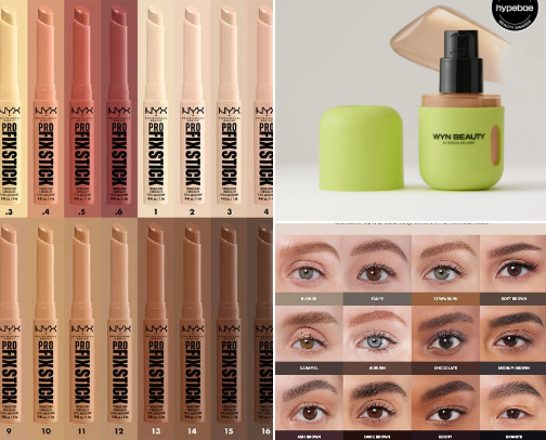 Makeup/skin tint cover photo collage