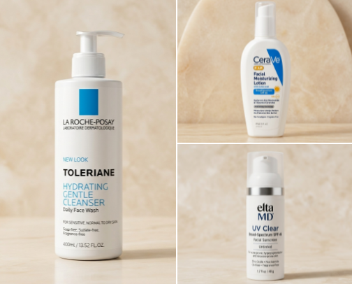 14 FDA-Approved Skincare Holy Grails for Busy Moms: Fast Barrier Repair & Glow Rituals That Survive Everyday Chaos cover photo collage