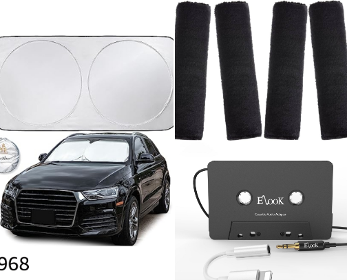Vehicle accessories and must haves cover photo collage
