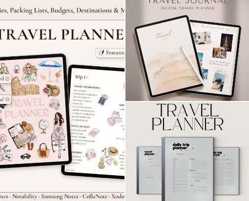 aesthetic templates to get ur life together ☁️ (travel, wedding, budget) cover photo collage