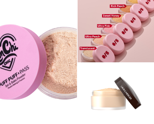 Loose powders cover photo collage