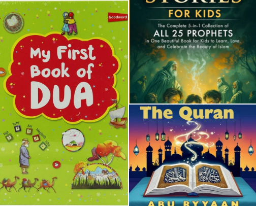 Engaging Islamic Books for Kids: Nurturing Faith & Character cover photo collage