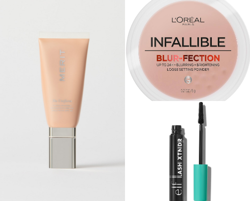 Current makeup bag favorites for an easy 10 minute routine cover photo collage