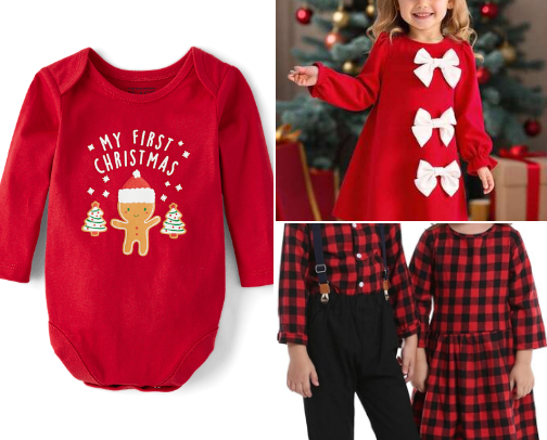 Kids Christmas outfits cover photo collage