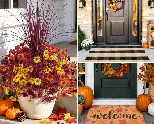 Fall Porch Steps Decor cover photo collage