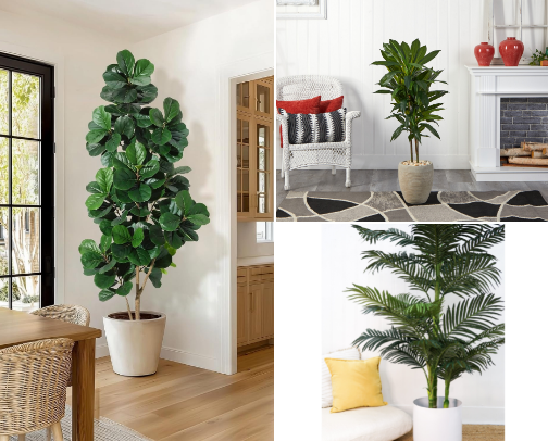 Faux botanical accents make any room look that much better. cover photo collage