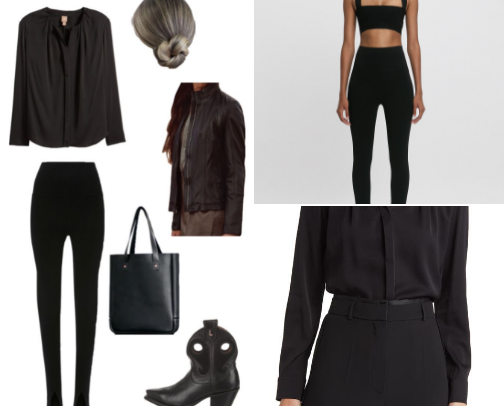Quiet Ranch Noir Outfit — Black Leather Western Luxury Look cover photo collage