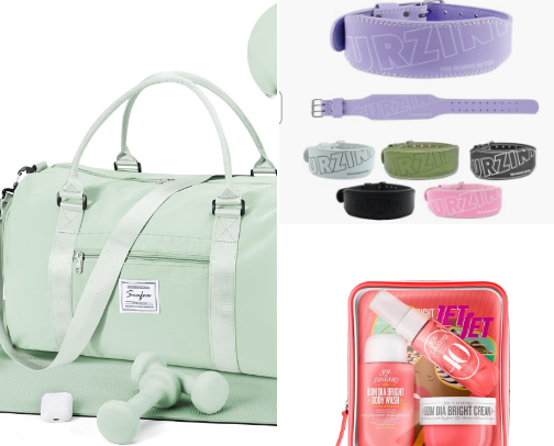 What's in My gym bag as a busy Woman who lifts weights cover photo collage