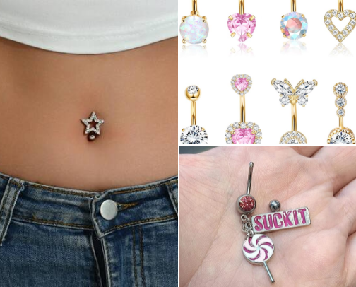 Cute belly rings! cover photo collage