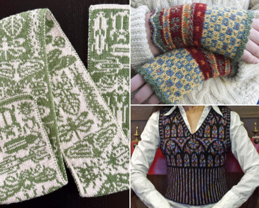 Textile patterns cover photo collage