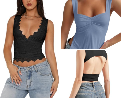 Amazon MUST HAVE Going Out Tops (That You Don't Need To Wear A Bra With)! cover photo collage