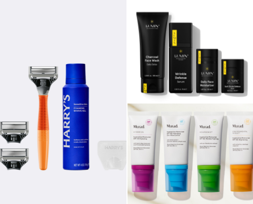 Grooming & Skincare Essentials unisex cover photo collage