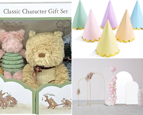 Picnic with Pooh birthday theme cover photo collage