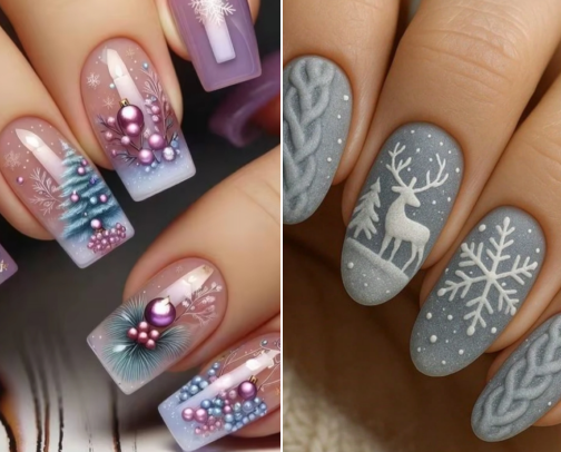 Christmas Press-On Nails for Quick, Affordable Holiday Manicures (Nail the Holidays) cover photo collage