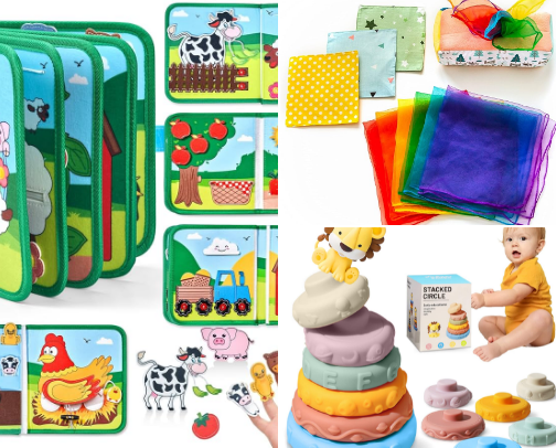 Toys to buy your infant! 🐣🧠✨ cover photo collage