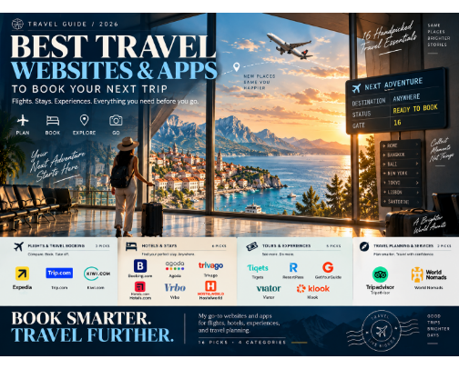 Best Travel Websites & Apps to Book Your Next Trip cover photo collage