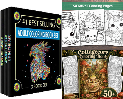 The Art of Colouring to Ease Your Mind cover photo collage