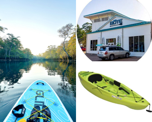 Kayaking + Paddle Boards + Gear cover photo collage