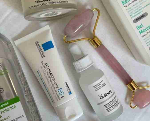 skincare products cover photo collage