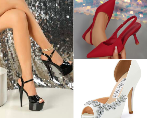 Sashay Confidently: Women's Stilettos cover photo collage