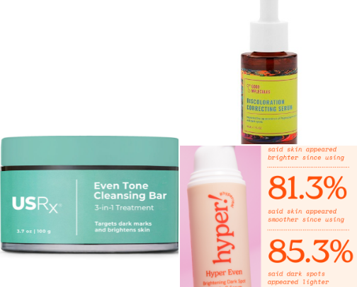 “Melanin Glow & Renew: My Star Skincare Picks for Dark Marks, HS & Hyperpigmentation” cover photo collage