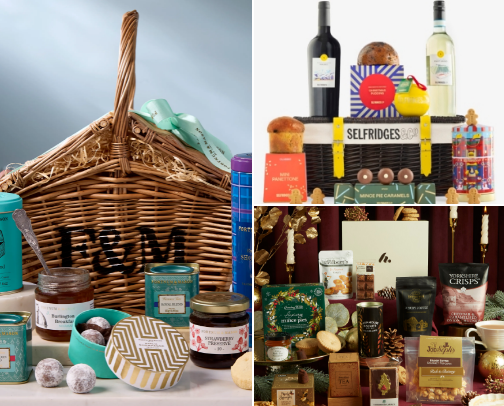 Christmas Hampers under £100 cover photo collage