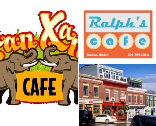 Restaurants, markets, campgrounds and stores in Maine I love cover photo collage