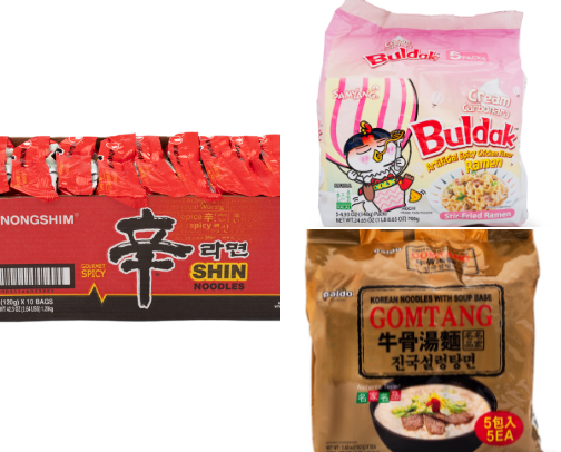 Spicy/not spicy Ramen noodles cover photo collage