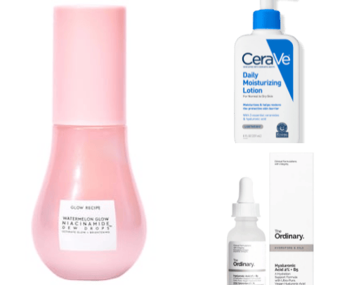 Products for dry skin cover photo collage