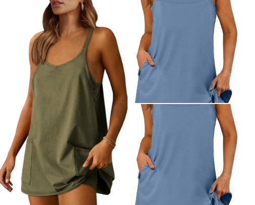 Cute Athletic Dresses with Built-In Shorts cover photo collage