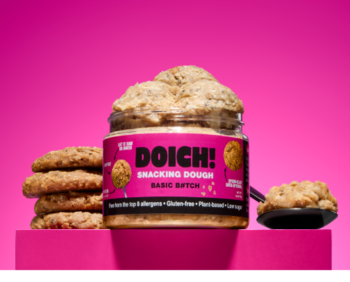 Doich! Snacking Dough | Packed with plant protein, low in sugar, and made with real stuff you can actually pronounce - DOiliCH! hits the sweet spot without holding you back. cover photo collage