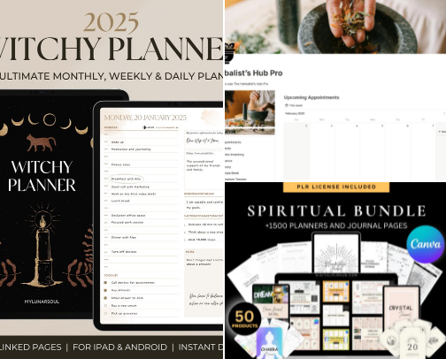 Beautiful Planners for Witches, Writers & Wild Hearts cover photo collage