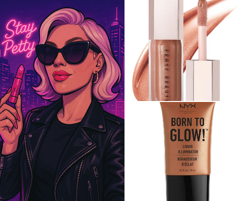 Glow Up & Get Even: Petty Edition cover photo collage