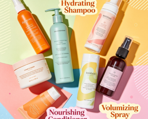 Hydrating and heat protecting hair products cover photo collage