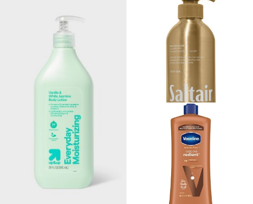 Body and hair care for dry skin + hair cover photo collage
