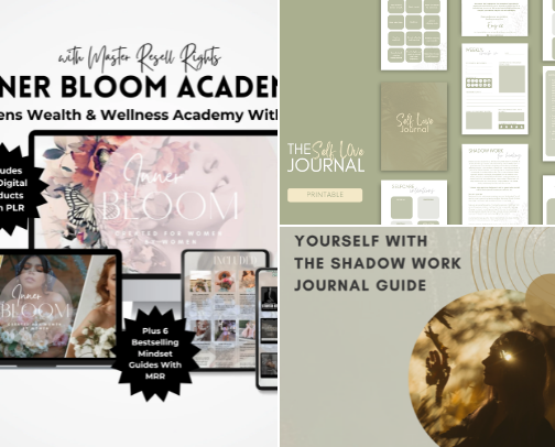 Womens wellbeing empowerment + healing l Make money online / online business cover photo collage