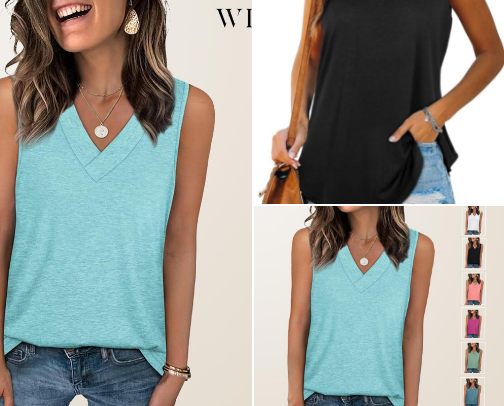 V Neck Tank Tops for Women cover photo collage