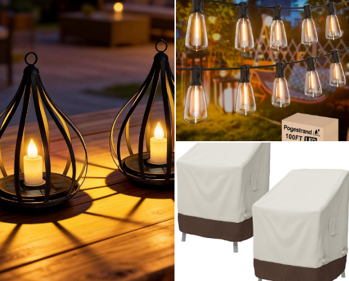 Transforme ton extérieur en véritable espace de détente élégant avec une sélection déco raffinée, lumineuse et tendance. Lanternes, éclairages et inspirations chic pour créer une ambiance chaleureuse, sophistiquée et accueillante, parfaite pour les soirées d’été. 🌙🕯️💫 cover photo collage