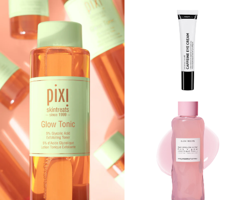 Skincare products for dry skin girls.. cover photo collage