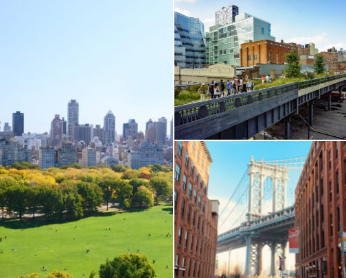 Top locations to visit in NY🍎 cover photo collage