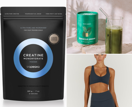 Gym products I swear by!! ✨🏋️‍♀️ cover photo collage