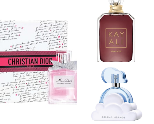 girly perfumes i’m obsessed with lately 🌸🌷☁️ cover photo collage