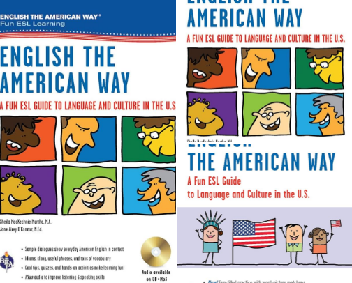 Read Online - Resources for English the American Way: A Fun ESL Guide for College Students (Book + Audio) (English as a Second Language Series) cover photo collage