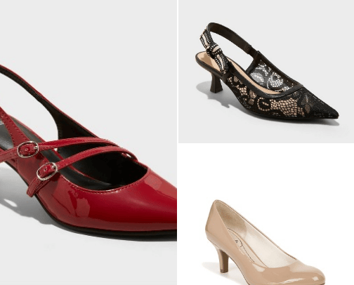 low/medium heel women's shoes cover photo collage