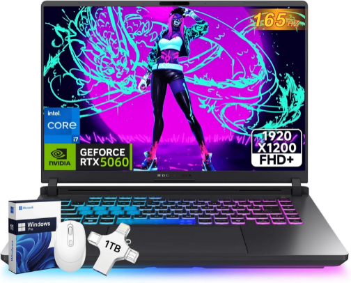 ASUS 2025 ROG Strix G16 Gaming Laptop, NVIDIA RTX 5060 8GB GDDR7, Intel i7-14650HX cover photo collage