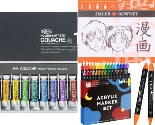 art supplies cover photo collage
