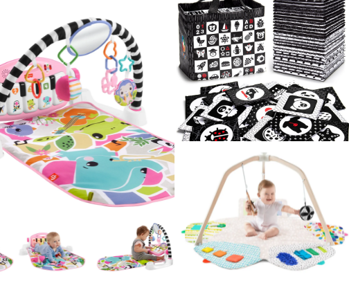 Newborn play items cover photo collage