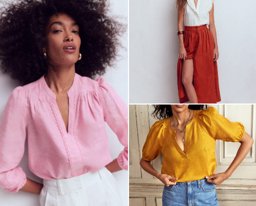 Linen Edit: Summer Linen Blouses, Shirts and Skirts cover photo collage