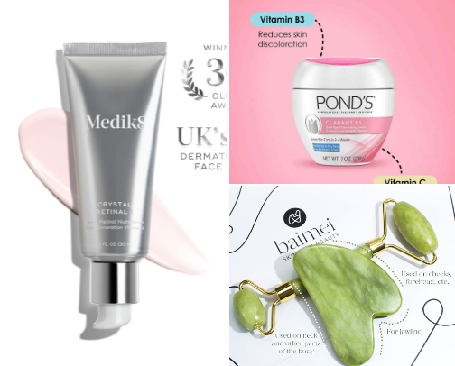 fav skincare products cover photo collage